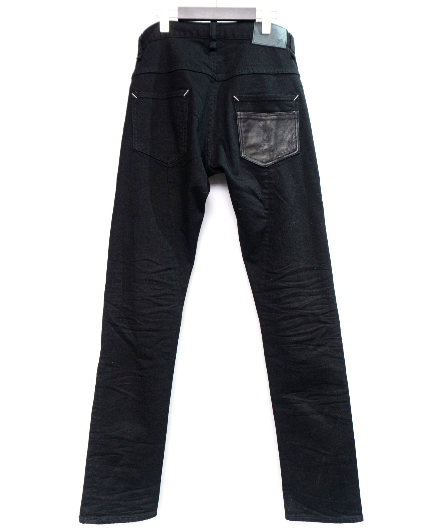 直営限定】レザーパッチワーク デニムパンツ - BLACK – STRUM OFFICIAL