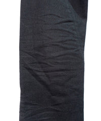 Leather Patchwork Denim Pants - BLACK