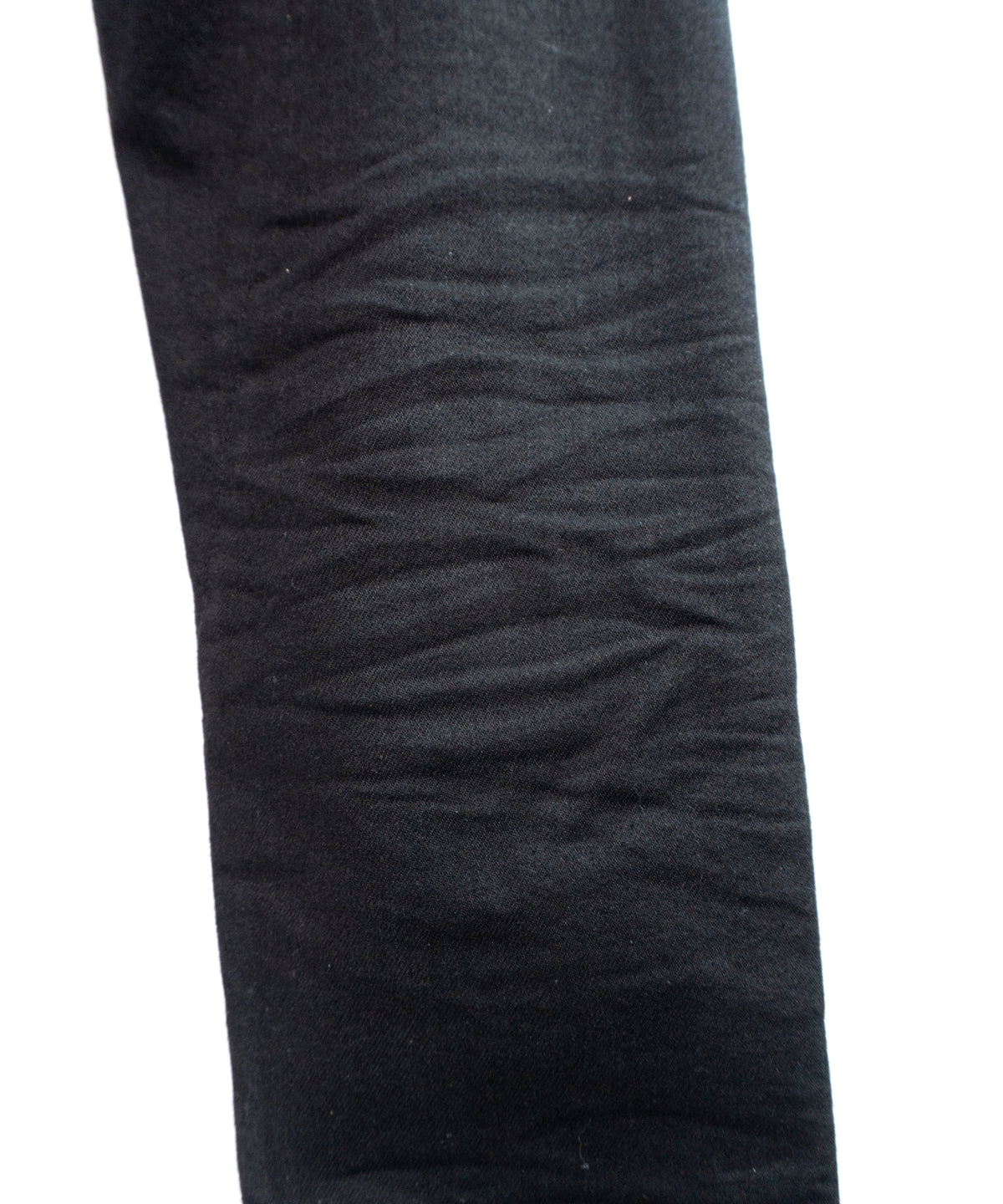 Leather Patchwork Denim Pants - BLACK