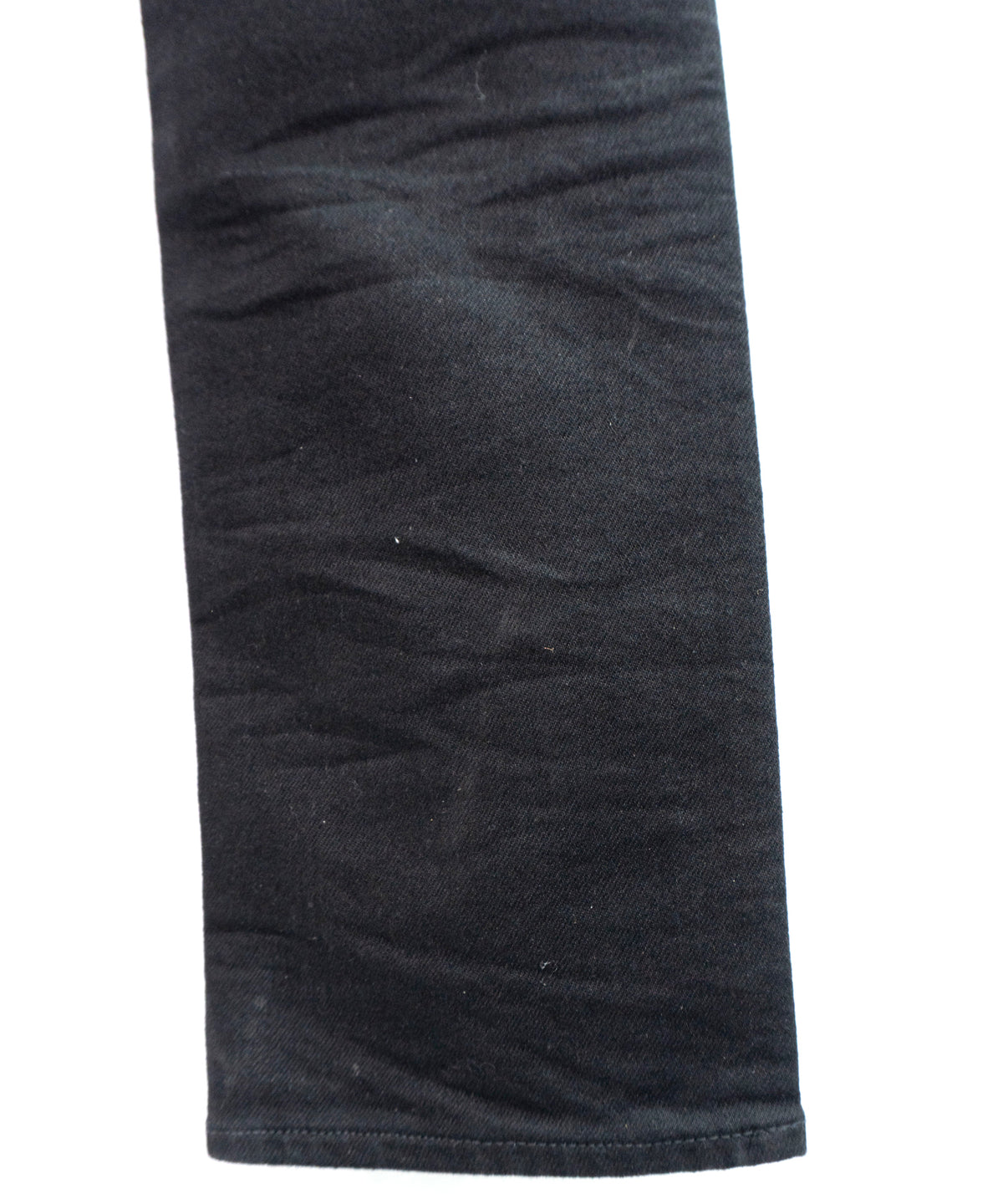 Leather Patchwork Denim Pants - BLACK