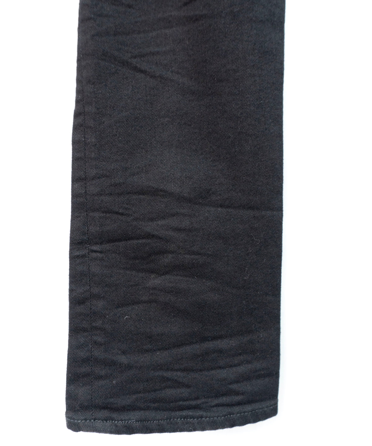 Leather Patchwork Denim Pants - BLACK