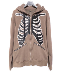 【直営限定】ジップアップ ボーンフーディー - KHAKI