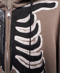 Load image into Gallery viewer, Zip-up Bone Hoodie - KHAKI