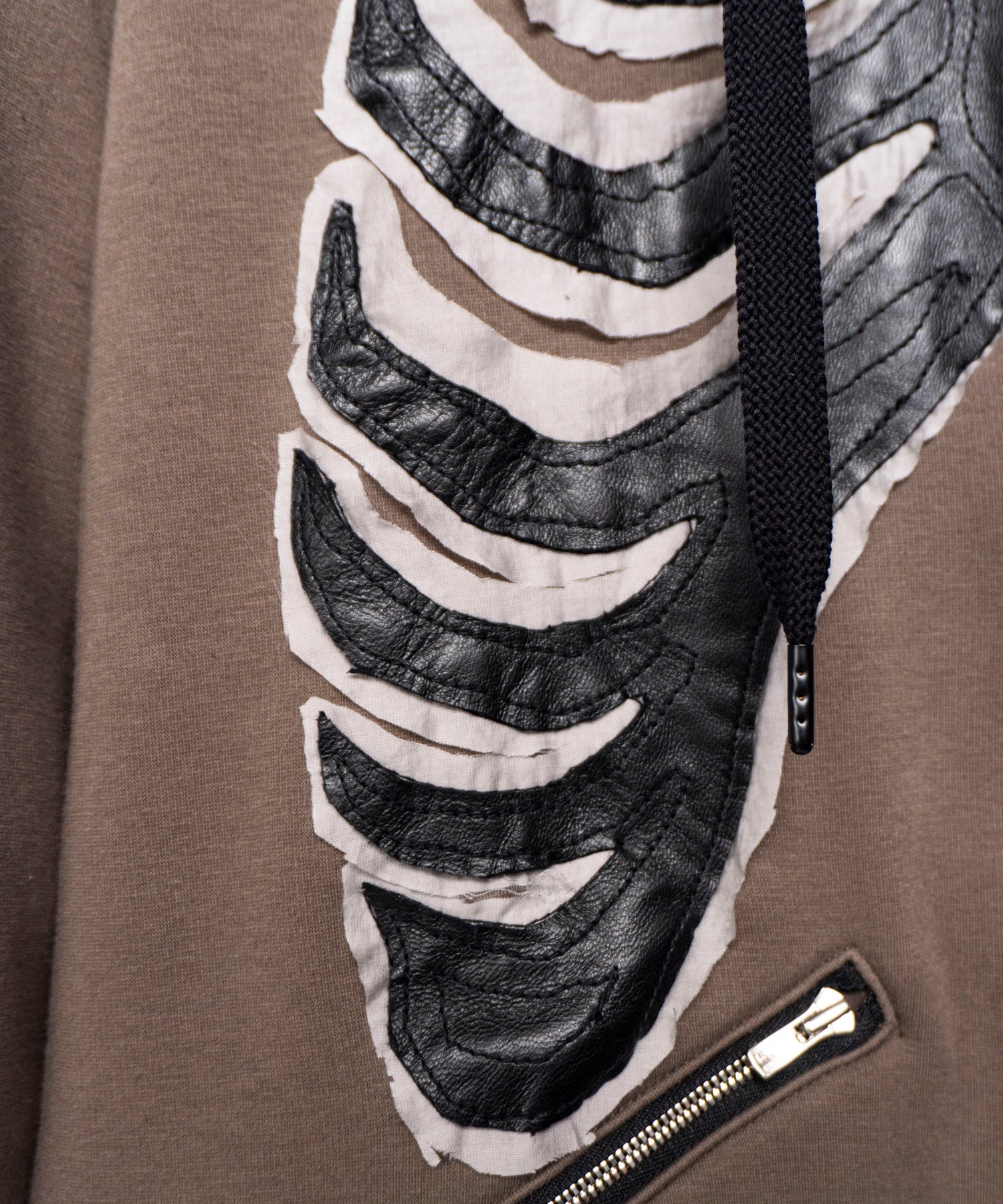 Load image into Gallery viewer, Zip-up Bone Hoodie - KHAKI