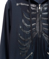 Load image into Gallery viewer, Zip-up Bone Hoodie - BLACK