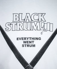 【Flagship shop limited color】Natural Soft Cotton Oversize BLACK STRUM Crew Neck T-shirt - WHITE