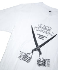 【Flagship shop limited color】Natural Soft Cotton Oversize BLACK STRUM Crew Neck T-shirt - WHITE