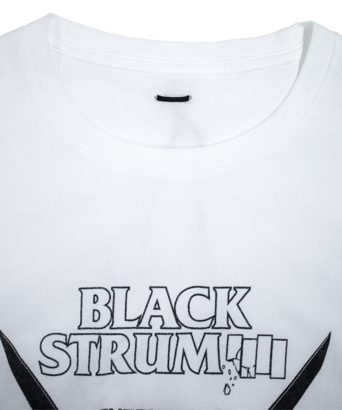 【Flagship shop limited color】Natural Soft Cotton Oversize BLACK STRUM Crew Neck T-shirt - WHITE