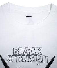 【Flagship shop limited color】Natural Soft Cotton Oversize BLACK STRUM Crew Neck T-shirt - WHITE