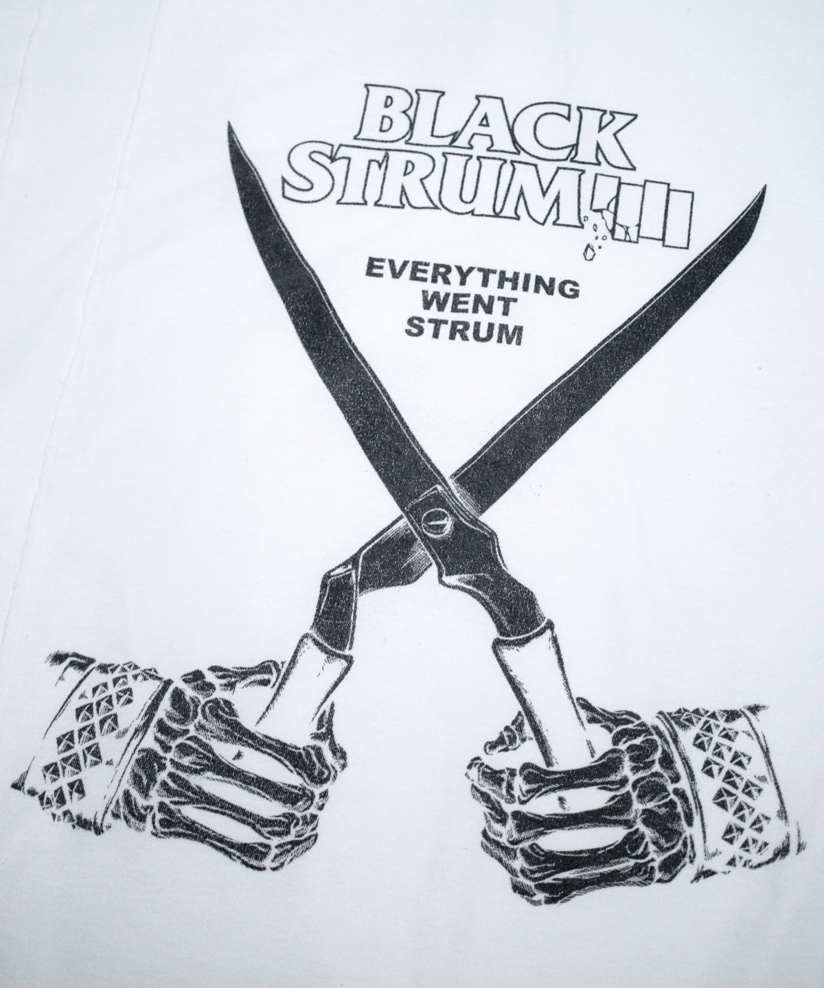 【Flagship shop limited color】Natural Soft Cotton Oversize BLACK STRUM Crew Neck T-shirt - WHITE