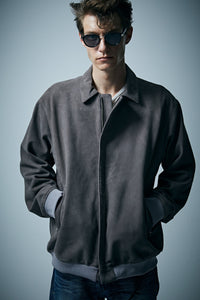 Suede Sheepskin DUKE Ribbed Blouson - GRAIGE