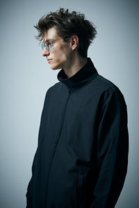 ポリ キュプラ ナイロン ハイブリッドジャージ トラックジャケット - BLACK