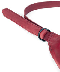 ベジタブルタンニン鞣し ダブルショルダー Burning Dyed - 燃焼製品染め HIGH THROTTLE ボディーバッグ - DEEP RUBY