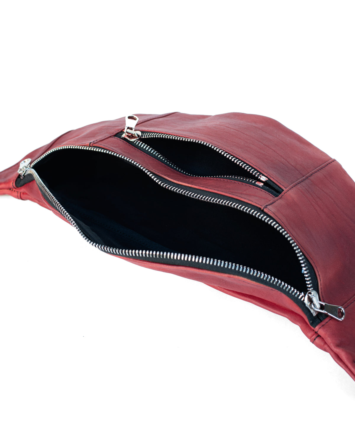 ベジタブルタンニン鞣し ダブルショルダー Burning Dyed - 燃焼製品染め HIGH THROTTLE ボディーバッグ - DEEP RUBY