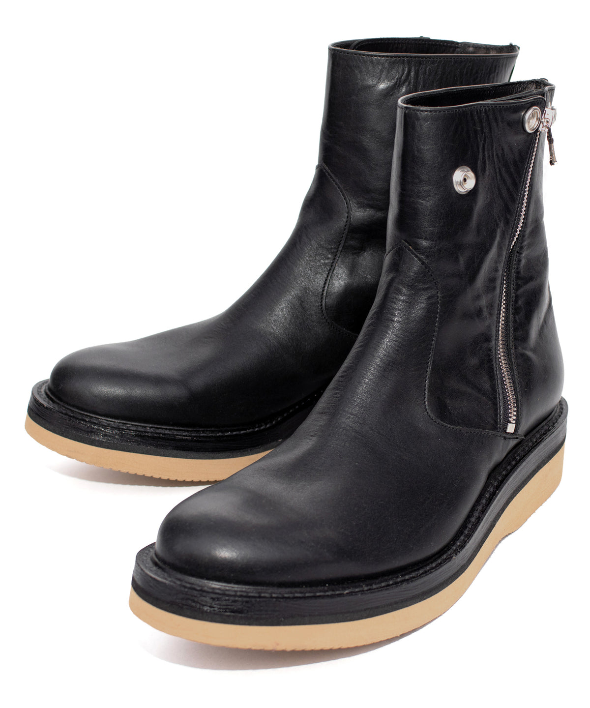 ジャパンステア イタリアンWオイル TRASH ライダース ブーツ - BLACK