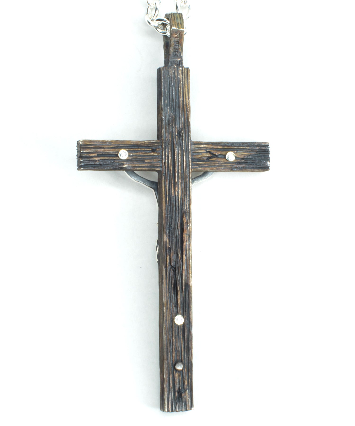 Load image into Gallery viewer, Cross necklace (driftwood processing / mirror polish)