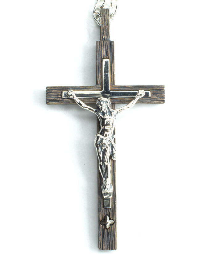 クロスネックレス（流木加工 / 鏡面磨き）