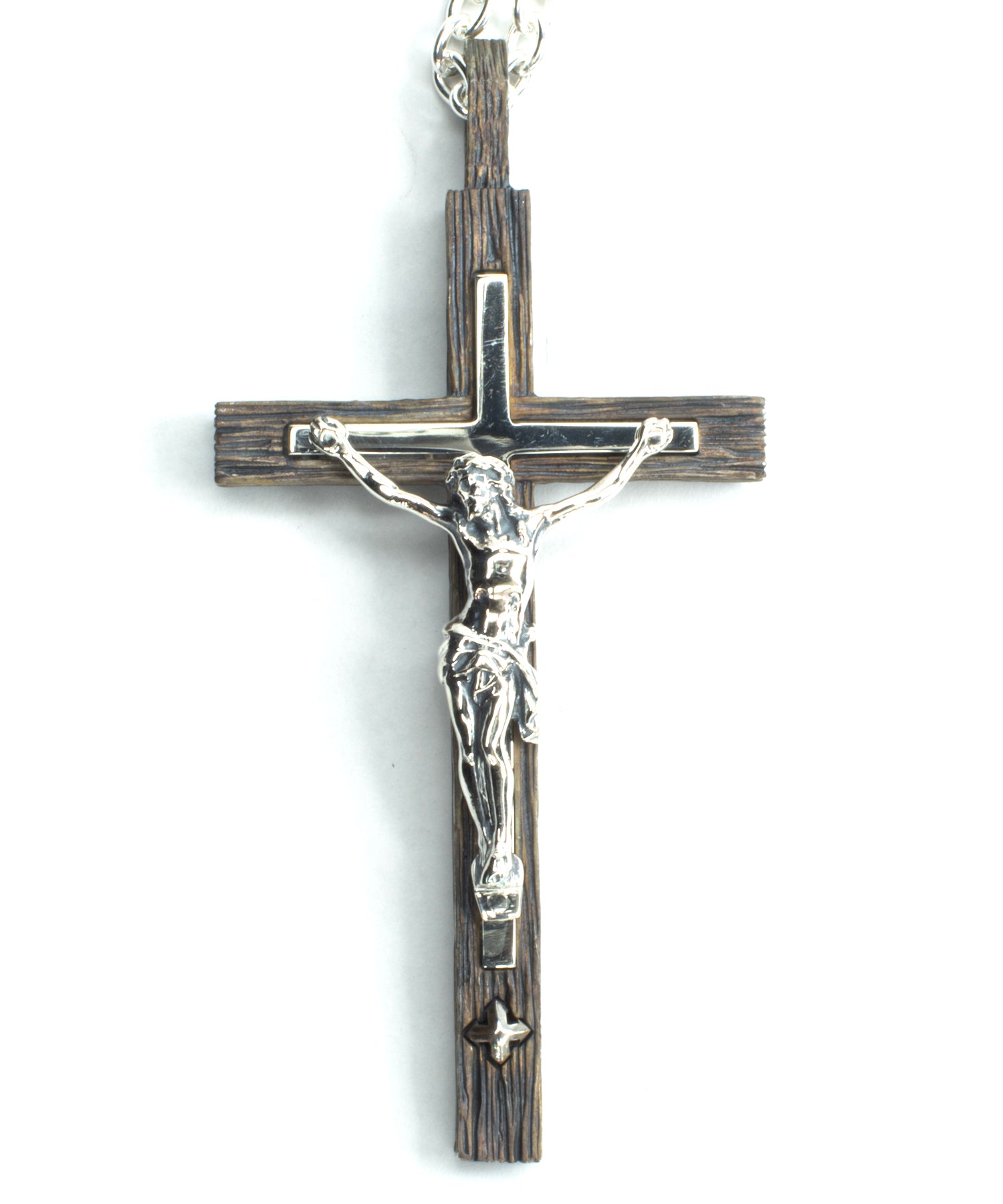 Load image into Gallery viewer, Cross necklace (driftwood processing / mirror polish)