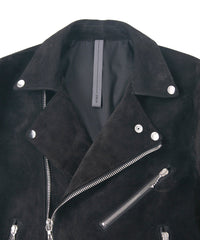 スエード ホースハイド DIVINE ダブルライダースジャケット - BLACK