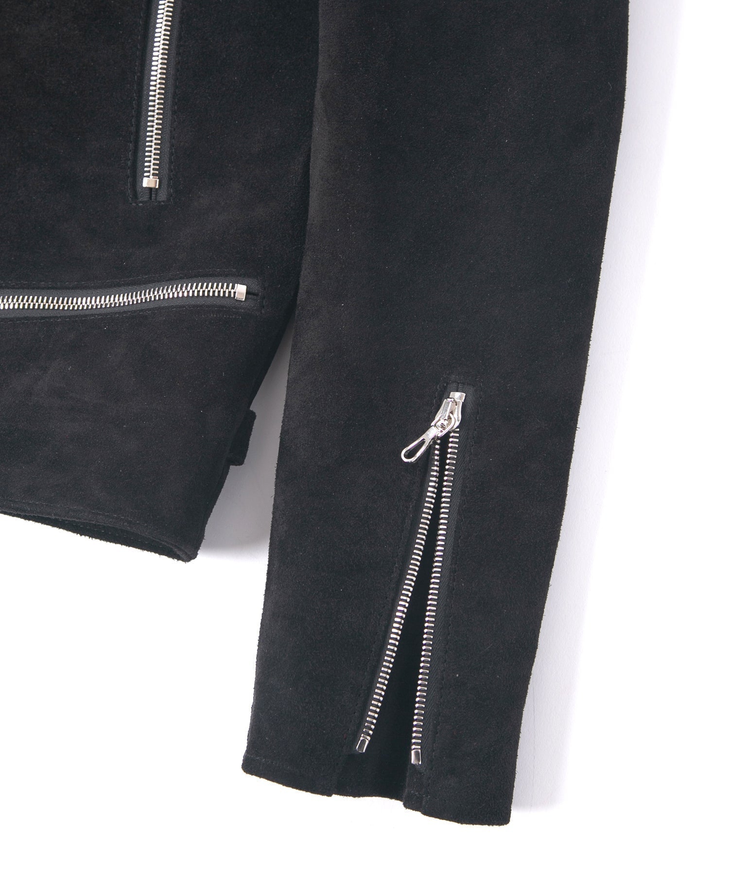 スエード ホースハイド DIVINE ダブルライダースジャケット - BLACK