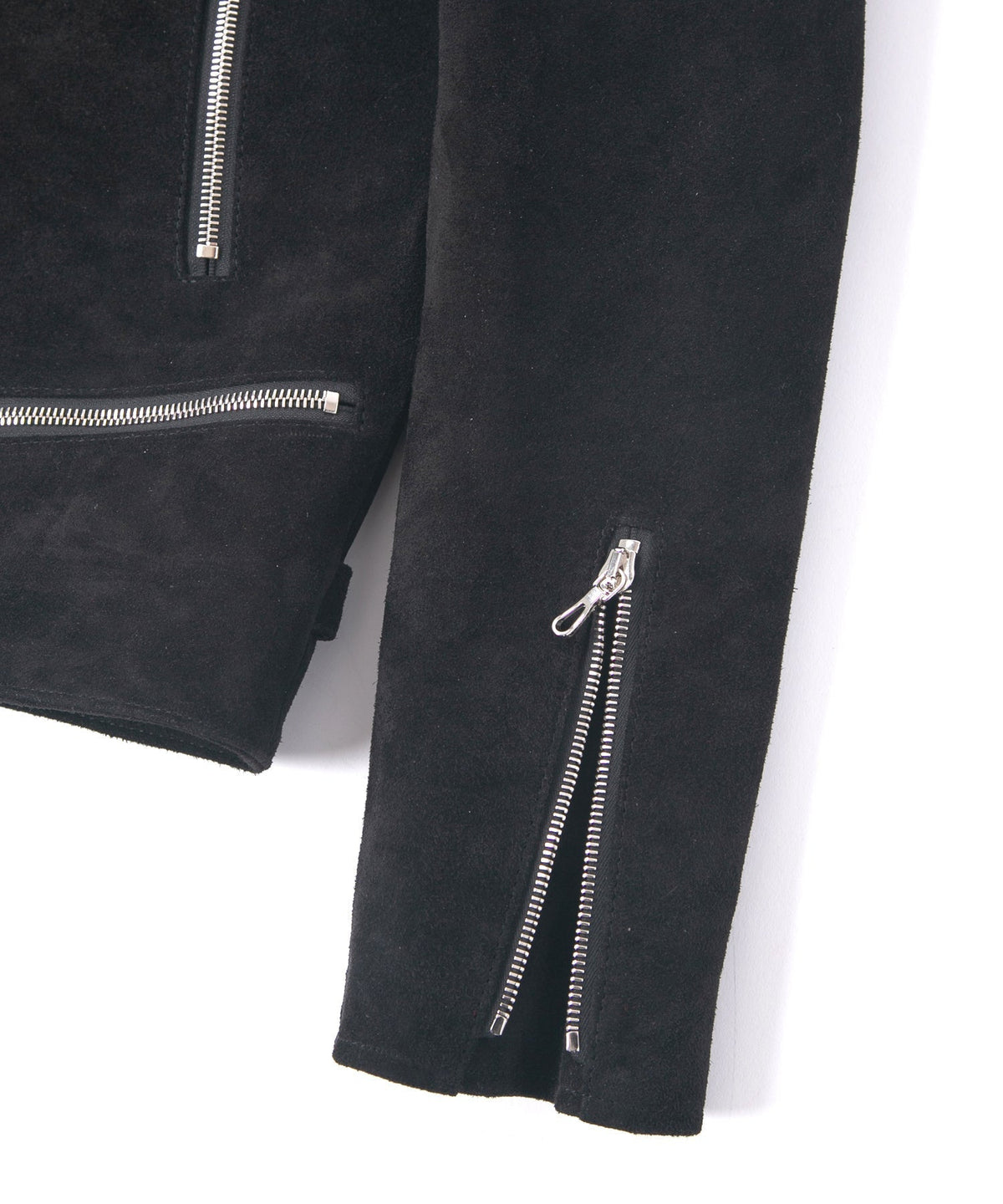 スエード ホースハイド DIVINE ダブルライダースジャケット - BLACK