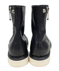 フルタンニン ピット鞣し シュリンク ホースハイド TRASH ライダース ブーツ - BLACK