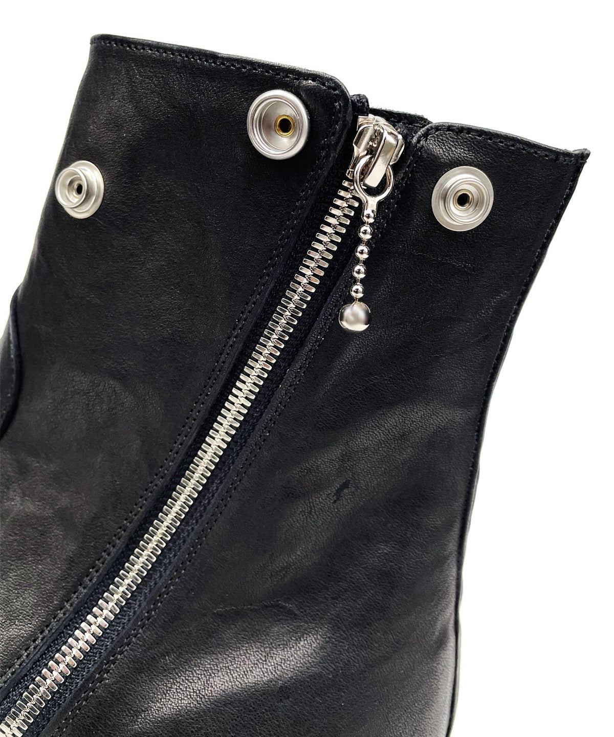 フルタンニン ピット鞣し シュリンク ホースハイド TRASH ライダース ブーツ - BLACK