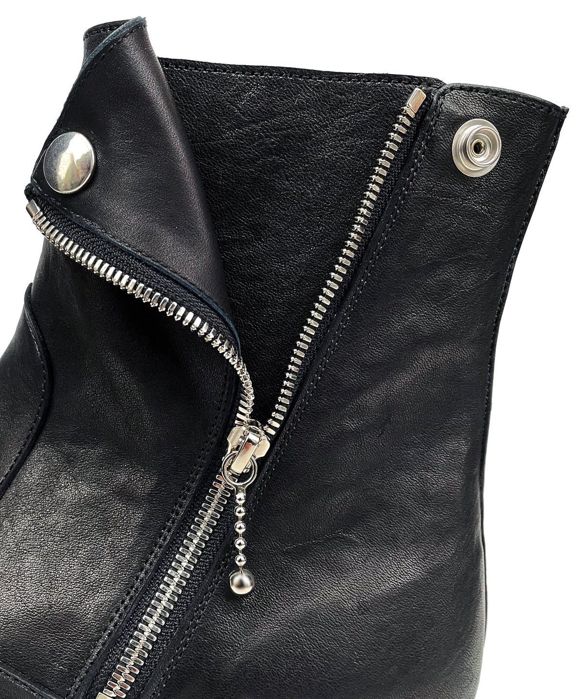 フルタンニン ピット鞣し シュリンク ホースハイド TRASH ライダース ブーツ - BLACK