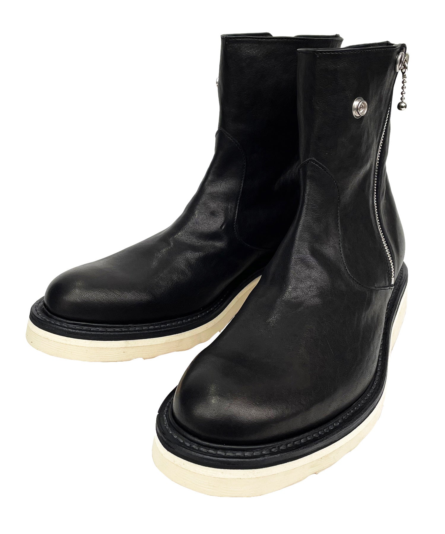 Load image into Gallery viewer, Full tanning pit-tanned shrink horsehide riders boots - BLACK