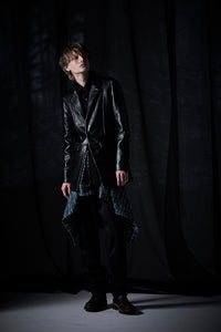 モンゴル ラム ASH [DARK] テーラードジャケット - BLACK