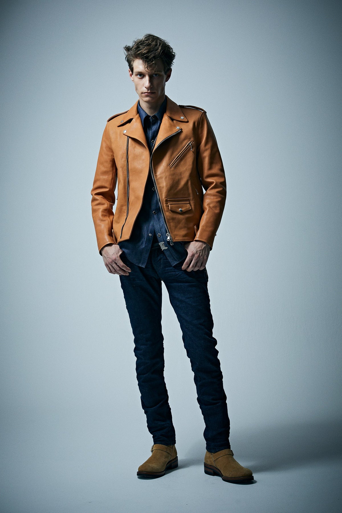 フルタンニン バッファロースキン JOEY ダブルライダースジャケット - NATURAL