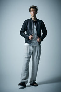 オイルカーフ LUCA シングルライダースジャケット - BLACK