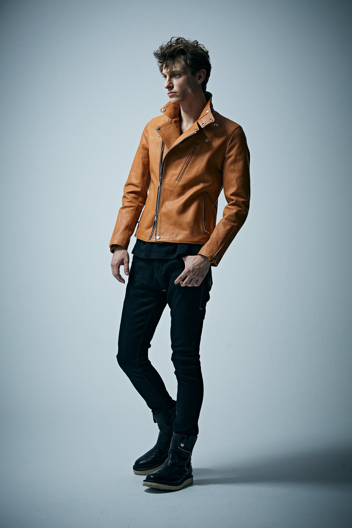 フルタンニン バッファロースキン BIRD MAN ダブルライダースジャケット - NATURAL