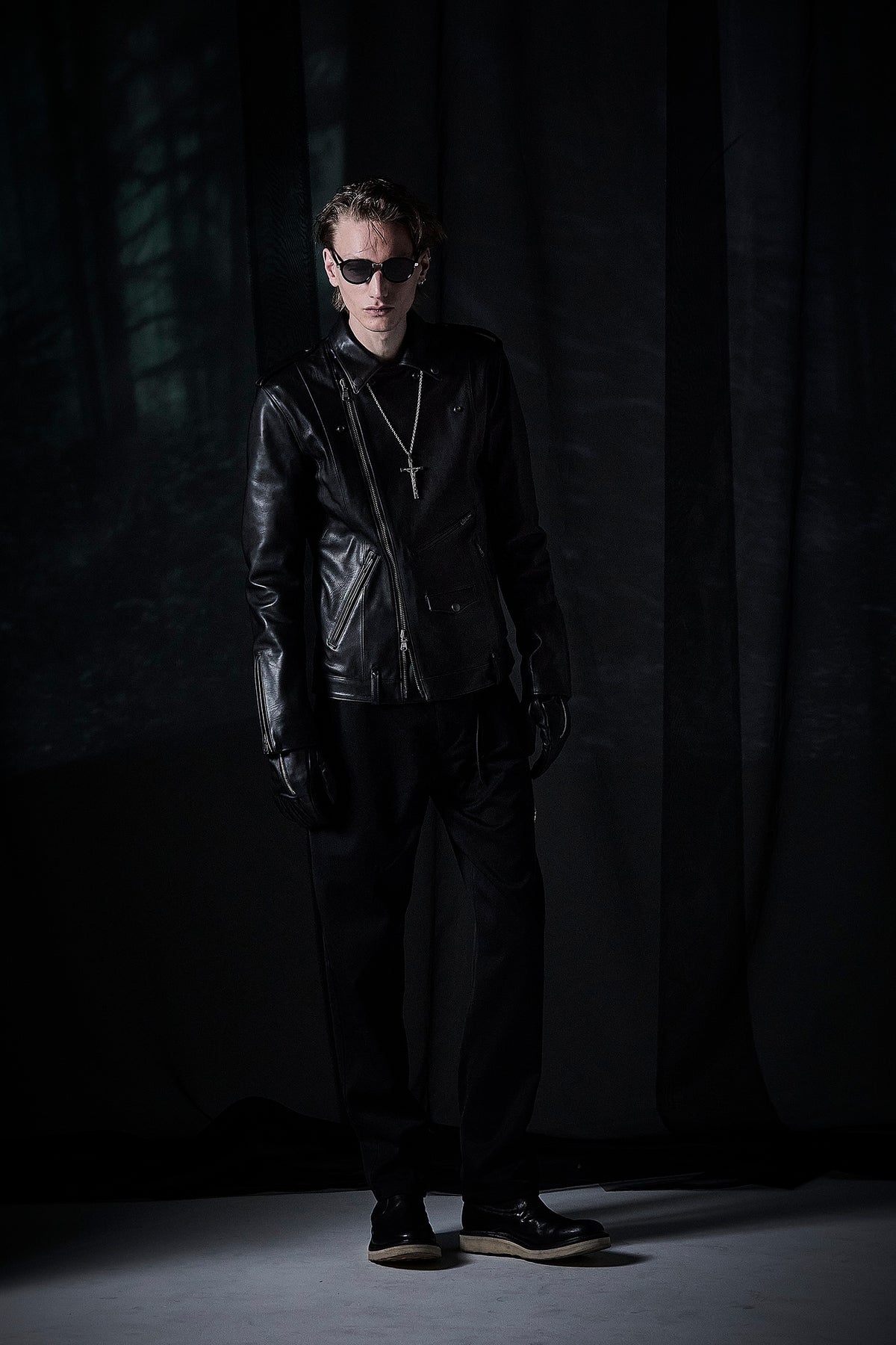 Oil Calfskin Double Riders ROM [DARK] - BLACK