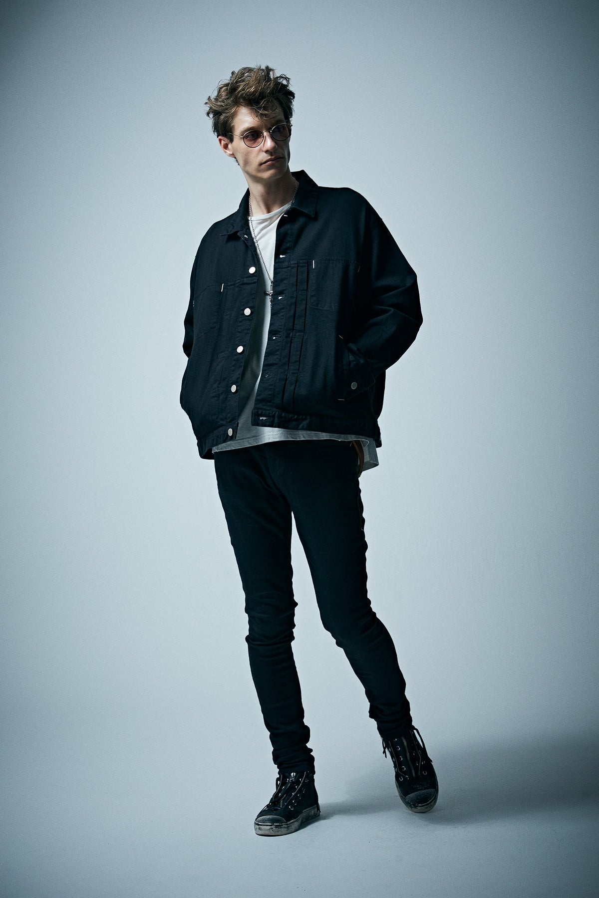 接触冷感 ガス強撚天竺 H/S T シャツ - ASH