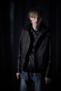 Sulfur Dyed Cotton Linen Washer Deck Vest - BLACK