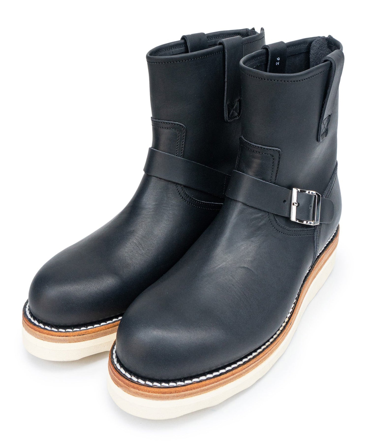 Load image into Gallery viewer, Italian Double Shoulder Short Engineer Boots MATILDA - BLACK