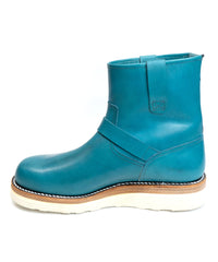 Italian Double Shoulder Short Engineer Boots MATILDA - TURQUOISE