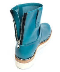 Italian Double Shoulder Short Engineer Boots MATILDA - TURQUOISE