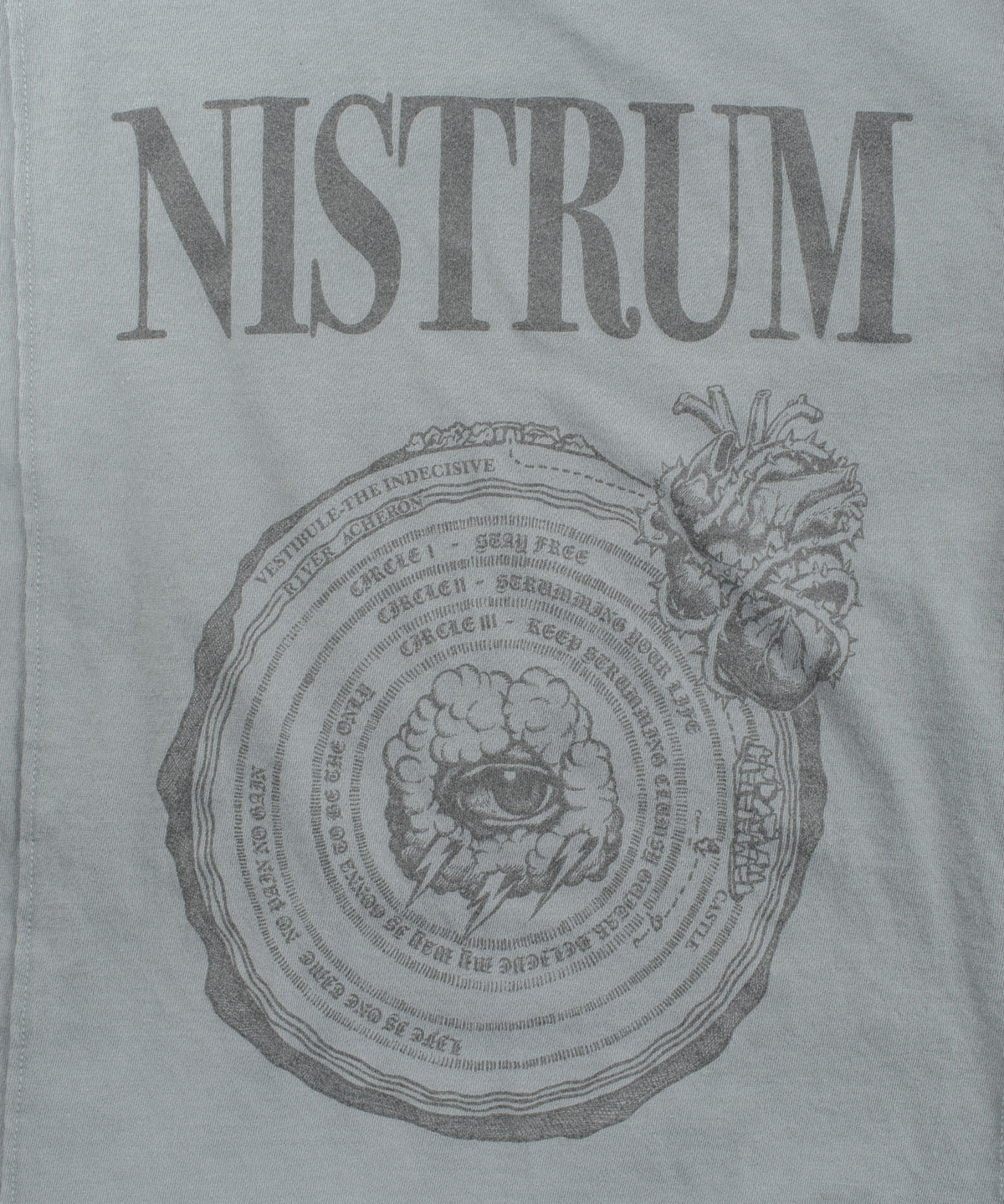 Natural Soft Cotton H/S Oversize Print Crew Neck T-shirt - SAND GREEN