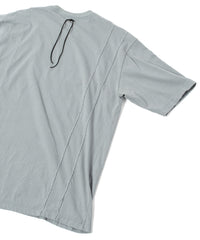 Natural Soft Cotton H/S Oversize Print Crew Neck T-shirt - SAND GREEN
