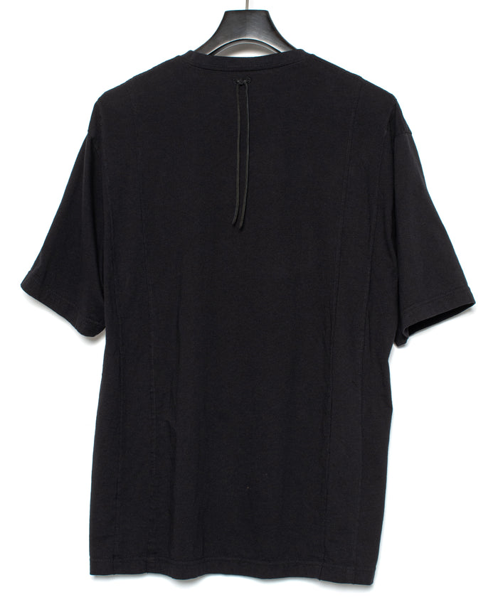 30/- ナチュラルソフト天竺 NISTRUM ワイド Tシャツ - BLACK