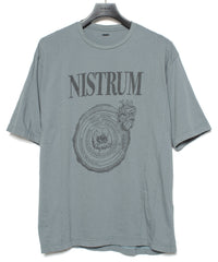 Natural Soft Cotton H/S Oversize Print Crew Neck T-shirt - SAND GREEN
