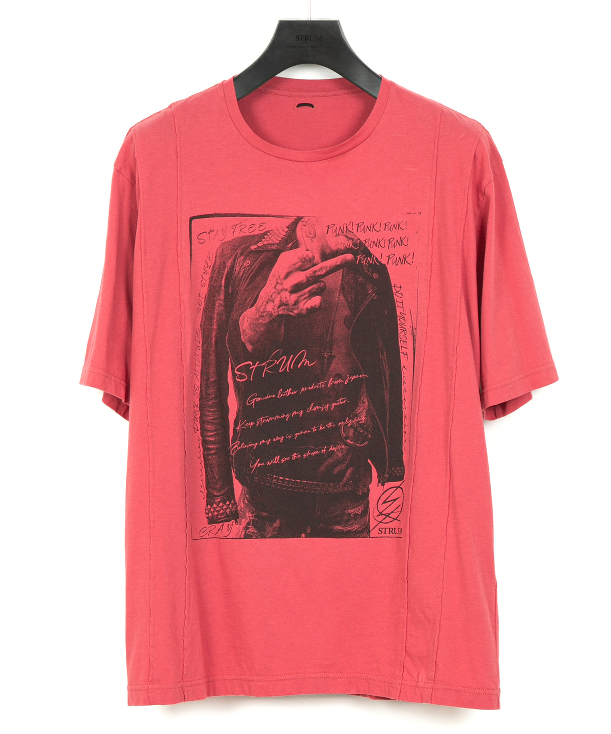 30/- Natural soft jersey "FxxK THE WORLD" wide T-shirt (oversized) - RED