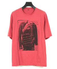 30/- Natural soft jersey "FxxK THE WORLD" wide T-shirt (oversized) - RED
