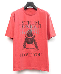 Natural Soft Cotton『I LOVE YOU 』Zombie Custom Wide T-shirt (Oversize) - RED × GRAY