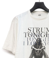 Natural Soft Cotton『I LOVE YOU 』Zombie Custom Wide T-shirt (Oversize) - WHITE x NAVY