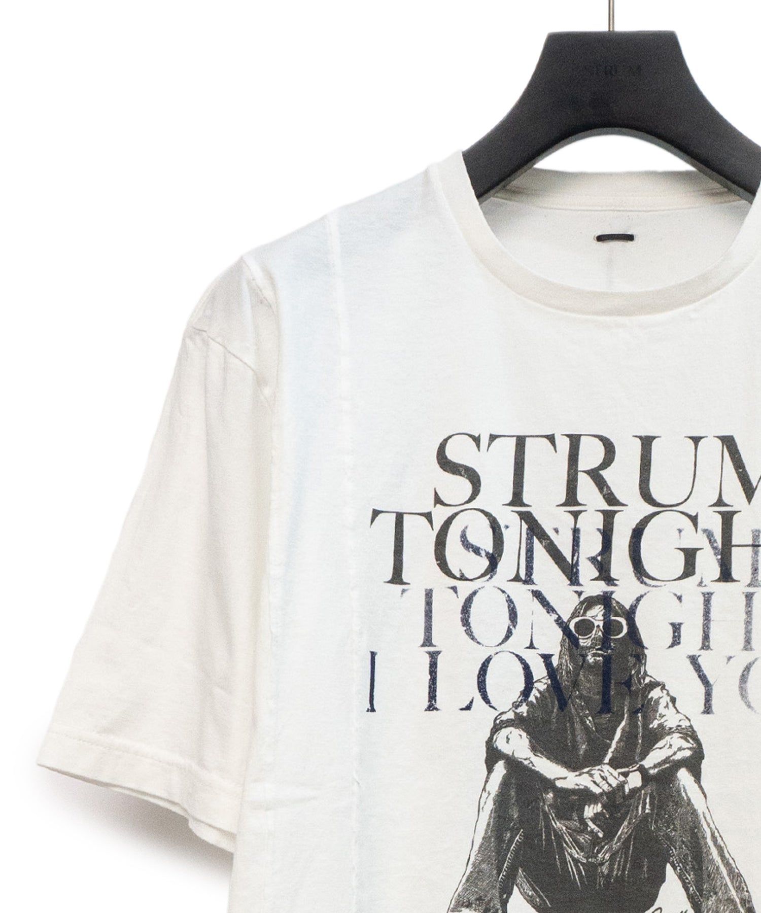 Load image into Gallery viewer, Natural Soft Cotton『I LOVE YOU 』Zombie Custom Wide T-shirt (Oversize) - WHITE x NAVY