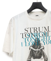Natural Soft Cotton『I LOVE YOU 』Zombie Custom Wide T-shirt (Oversize) - WHITE x TURQUOISE