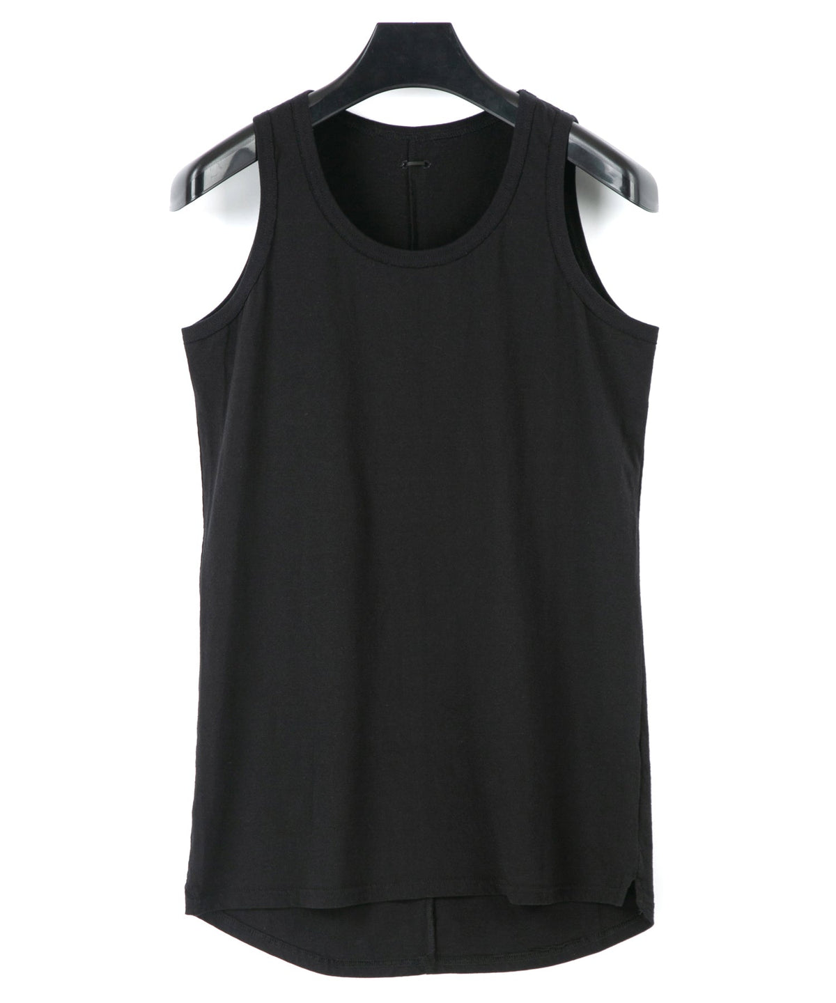 30/-ナチュラルソフト天竺 タンクトップ（タイトフィット） - BLACK